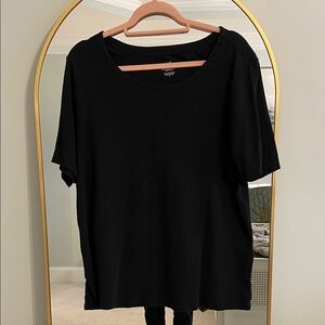 J. Jill Pima Cotton Black Short Sleeve Tee